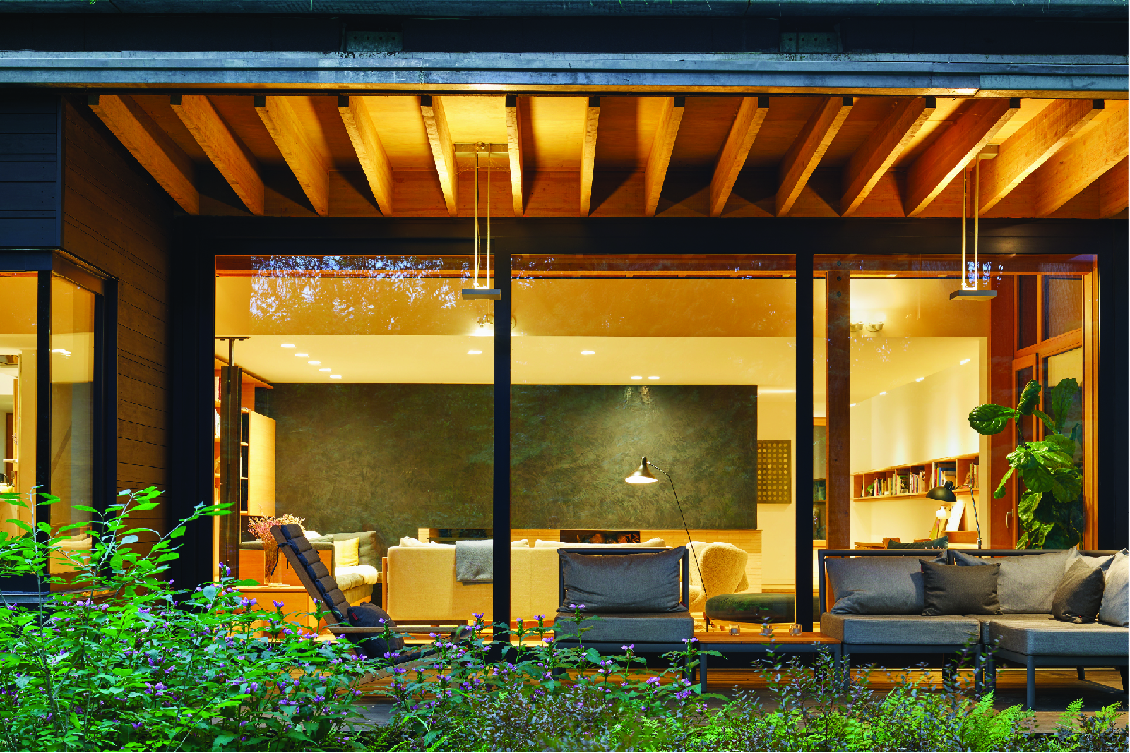 Interior of house viewed from exterior